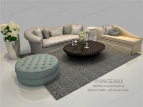 欧式风格沙发组合3Dmax模型 (60)