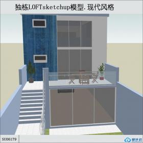 SU06179独栋Loft，现代建筑，两层