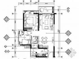 [广东]温馨现代风格两居室室内装修施工图（含效果图）