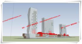 JZ229商业建筑综合体商业综合体SU模型+cad图纸