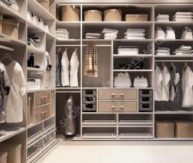 现代衣帽间衣柜衣服鞋包组合3D模型