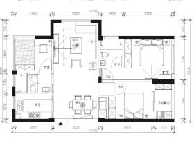 90平现代风格样板间设计项目施工图+效果图