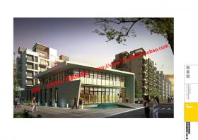 NO00364 会所售楼处全套建筑效果图jpg方案设计cad平面图