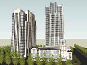 SU03041高层办公楼群，新古典主义风格，3~23层