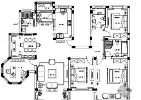 欧式四居室精装样板房施工图