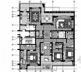 [西安]优雅现代经典四居室样板间室内装修施工图（含方案...