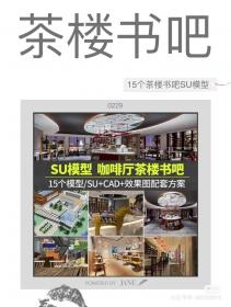 【611】民宿咖啡厅茶楼书吧书店SU草图模型