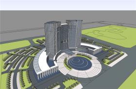 DB10210政府大楼/行政办公服务中心/SU模型+CAD图纸+效果图