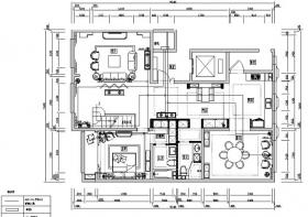 [内蒙古]新中式风格样板间设计施工图（附效果图）