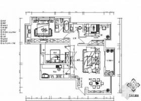 [长沙]混搭风格三居室装修设计施工图（含效果和实景）