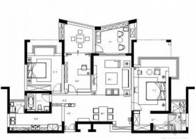 [苏州]多元化高尚国际社区现代三居室CAD装修施工图（含...