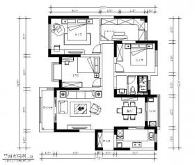 [江苏]美式风格样板房设计CAD施工图（含效果图）