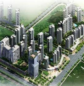 [湖南]大型现代风格居住区规划、集中商业和商业街建筑设...