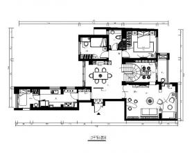 完整的现代风格复式楼设计CAD施工图（含效果图）