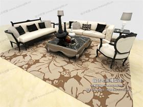 欧式风格沙发组合3Dmax模型 (100)