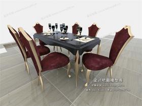 欧式餐桌3Dmax模型 (7)