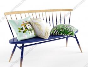 现代休闲椅抱枕组合3D模型ID：391208