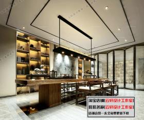 中式风格茶楼茶馆茶室3d茶店餐饮会所茶道空间3dmax模型