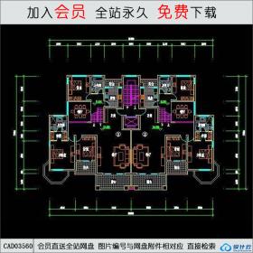 CAD03560 金山名都L型花园洋房平立剖全CAD