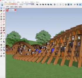 【SketchUp吧】书虫图书馆装置建模