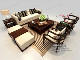 中式风格沙发组合3Dmax模型 (9)
