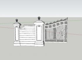栏杆围栏SU模型 (3)