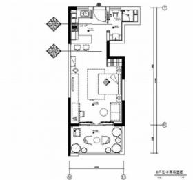 [上海]小型现代简约风格一居室室内装修施工图（含效果）