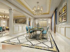 法式风格3d模型法式巴洛克洛可可别墅客厅餐厅卧室3dmax模型