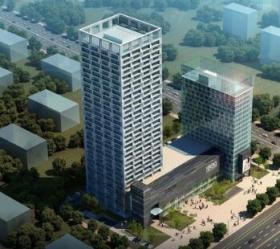 [江苏]高层简洁立面办公大厦建筑设计方案文本（含CAD）
