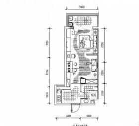 绿色清新一居室公寓装修图（含效果）