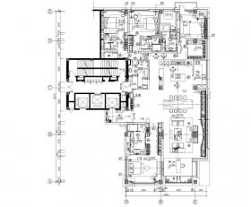 北京万科北河沿甲柒拾柒號院四居室样板间CAD施工图+方...