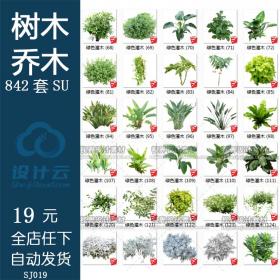 SJ019SU模型园林景观树木乔木花卉灌木植物花草素材库
