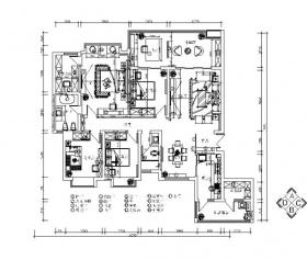 新中式样板房设计CAD施工图（含效果图）