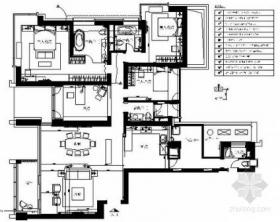 [杭州]现代四居样板房D3型施工图