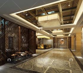 C52- 高端新中式商务酒店室内设计全套CAD配套效果原创设计...