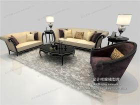 欧式风格沙发组合3Dmax模型 (21)