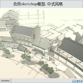 SU03552会所，中式风格，3层