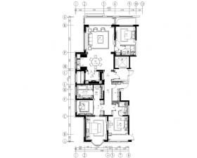 [上海]紫香舸-万科翡翠滨江3居室样板房CAD施工图+效果...