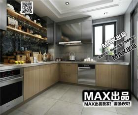 现代厨房3Dmax模型 (4)