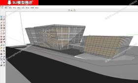 TU03003图书馆建筑景观设计全套CAD图纸 方案文本 SU模型