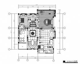 纯中式样板房设计CAD施工图（含效果图）