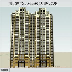 SU06380高层住宅，现代主义风格，20层