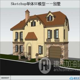 SK00037欧式别墅su模型sketchup