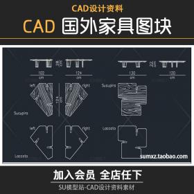 T1077-国外意大利CAD家具图块平面图立面图图库大师自定义...