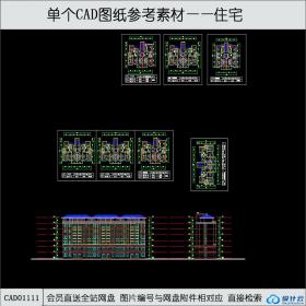 CAD01111一梯两户住宅小高层cad