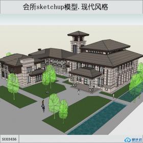 SU03456会所，现代主义风格，2~3层