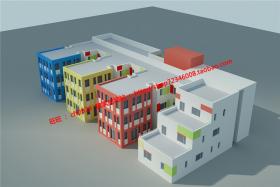 NO002219班幼儿园学校教育设计3dmax模型+效果图SU+CAD图纸