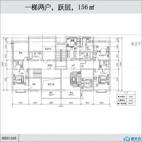 HX01165一梯两户，跃层，156㎡