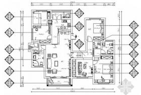 [贵州]地中海风格四居室装修CAD施工图（含效果图）