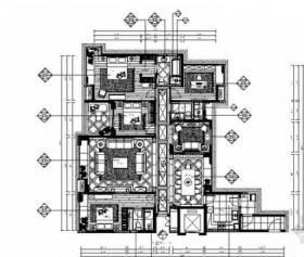 [广东]古典欧式风格五居室室内装修施工图（含高清效果图...